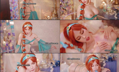 The most beautiful dream goddess 『Sin Yuri』Christmas year-end final long film COS Disney Princess super long oral sex nude display HD 1080P version
