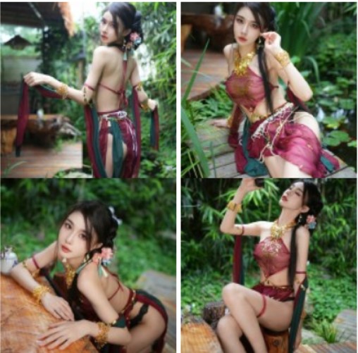 The million super-beautiful netizen 『YuDuoDuo』latest photo private shoot YouYiYi like the very best goddess Daji's ancient style seductive force Black silk high-heeled lotion temptation