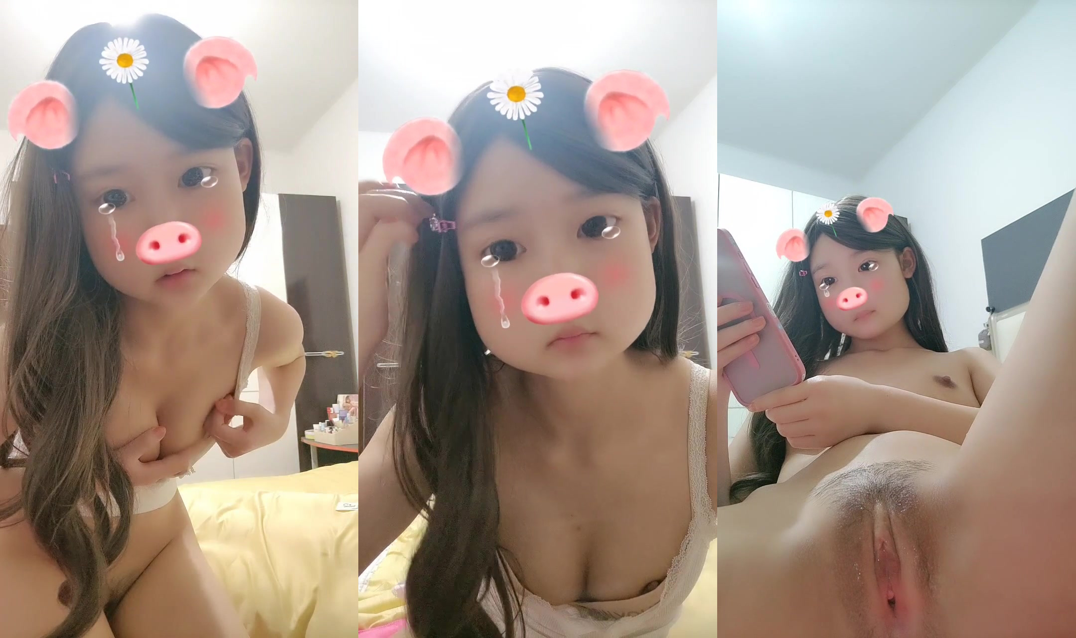 19 years old pure student super cute [your schoolgirl] alone at home, lock the door, boudoir change costume masturbation, peeing close-up, water really much has been flowing (3)