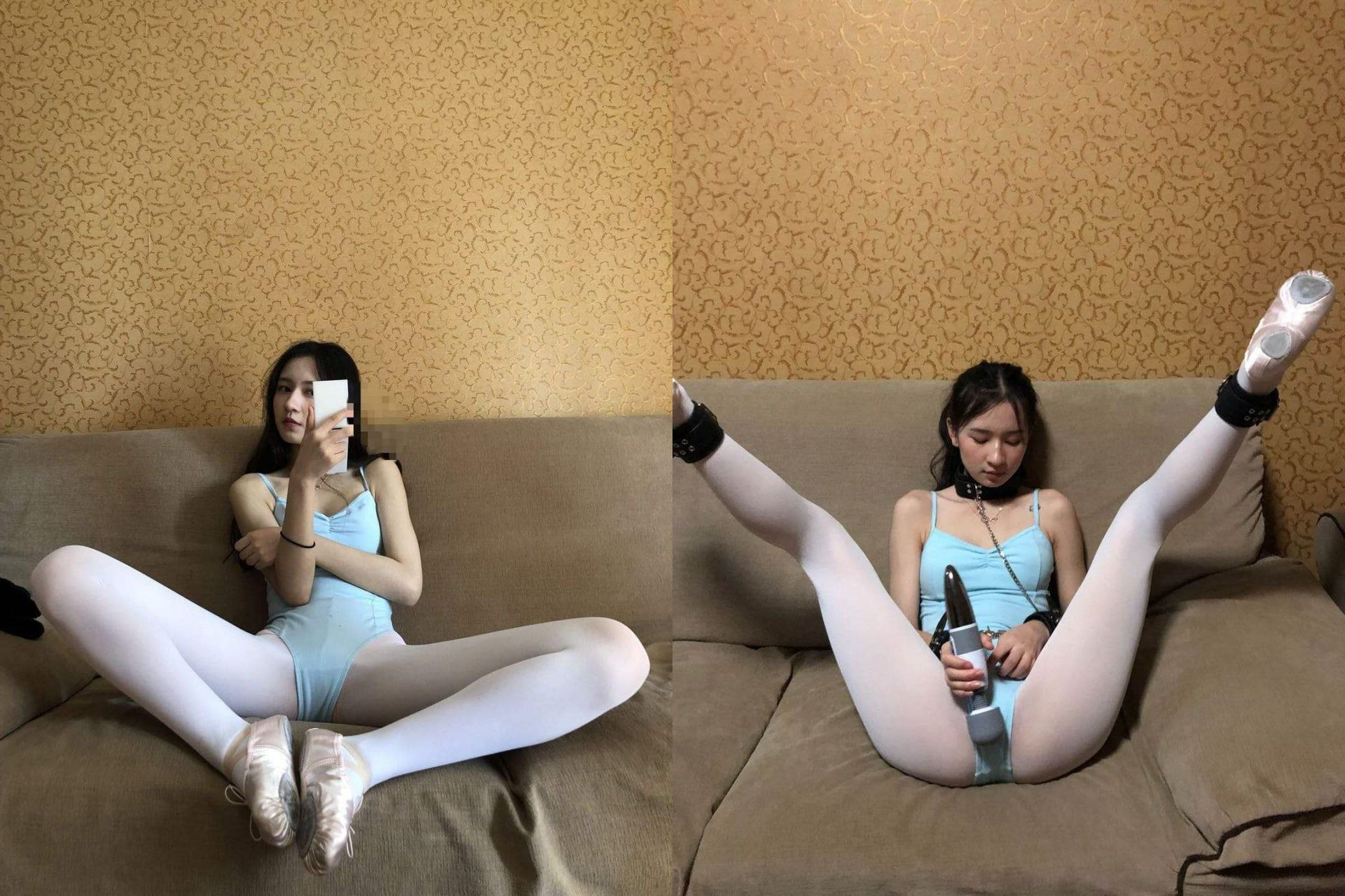 High face value school flower! Dance student beauty body suit big socks contrast leakage outflow, eat cocktail is too harassment, mouth work is too good, lips to the turtle head squeeze sperm Attack speed pull full