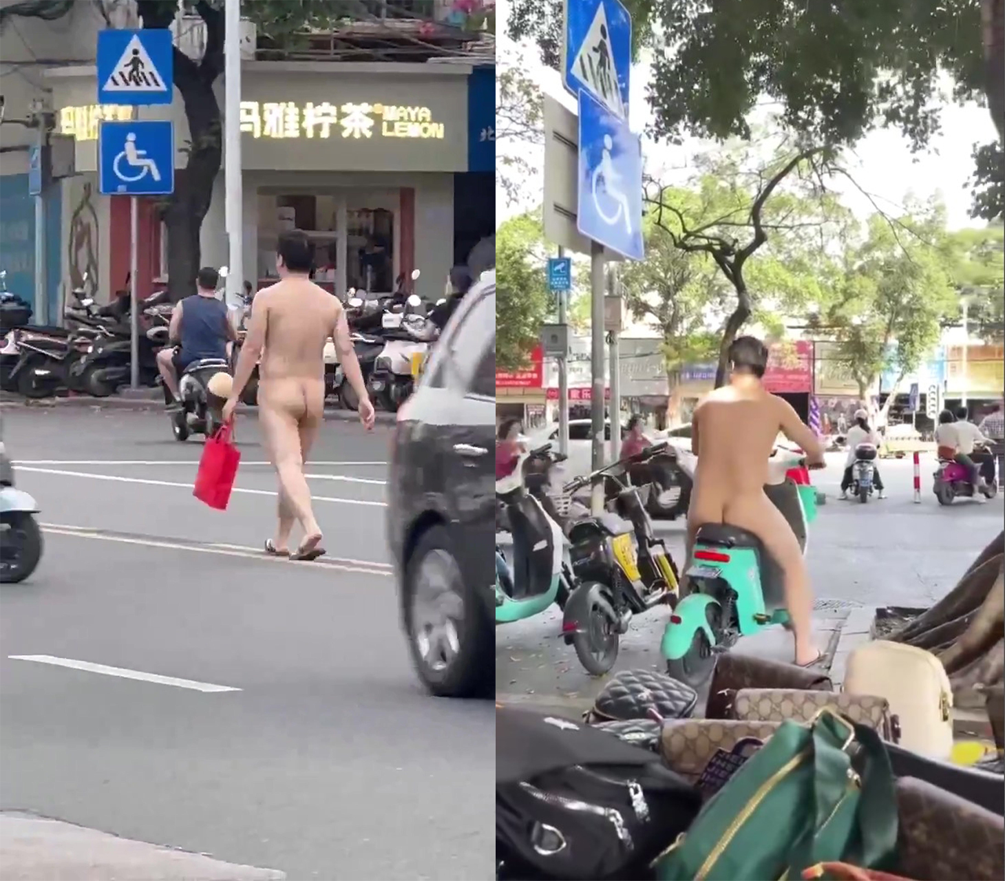 Is running naked popular now? A man ran naked on the street in Nanning!