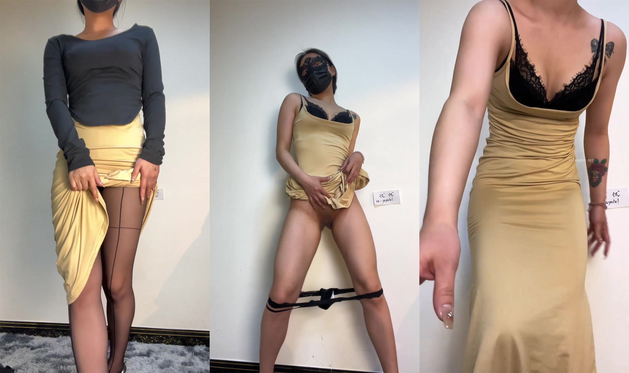 The newest customized incest, black silk hip dress, stripped naked to seduce her son + floral cheongsam by the gold master without a set of nappy piggy bank, masturbating point super high 1