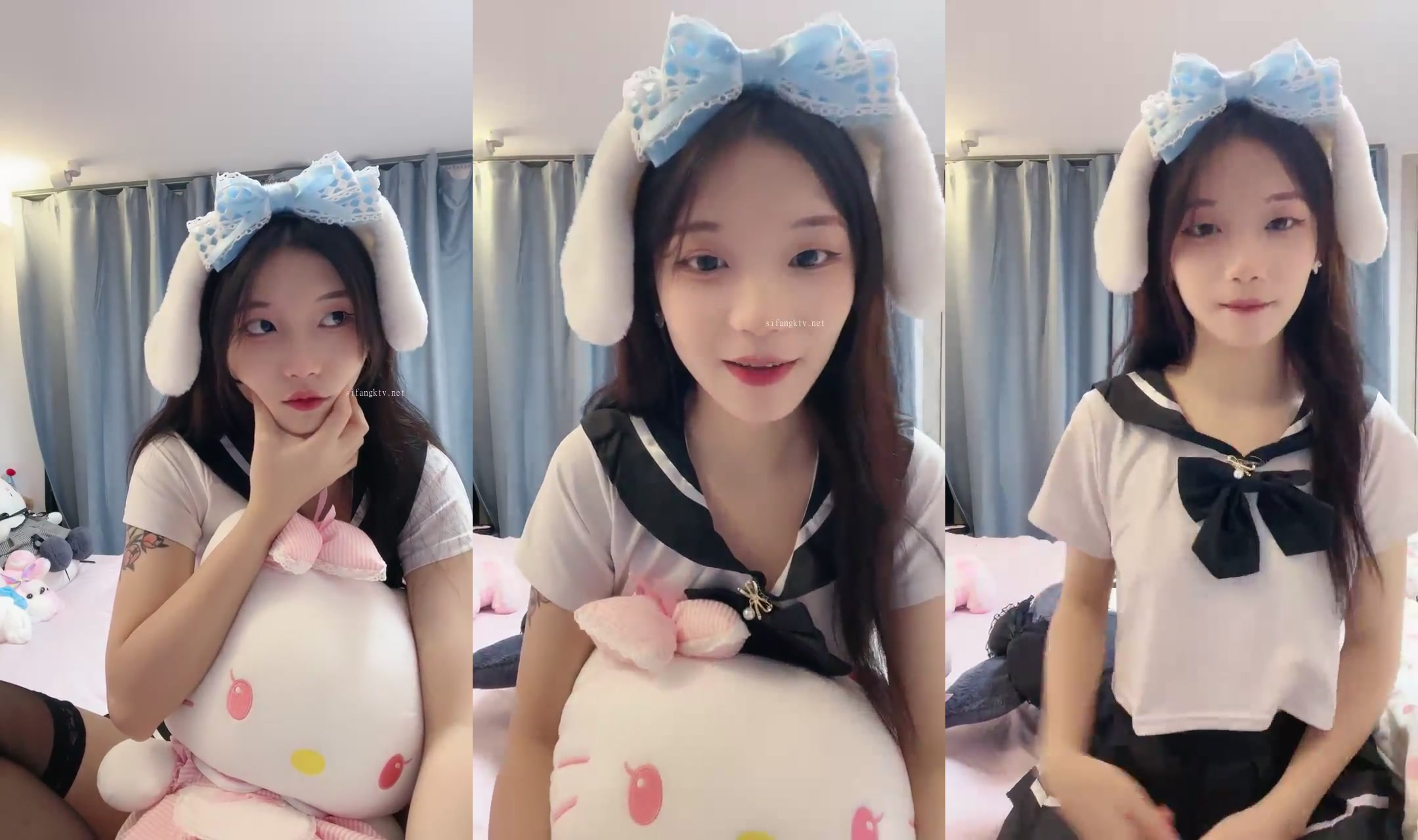 Black and White Double Silk Super Cute School Girl Takes Xiao Wu Home (8)